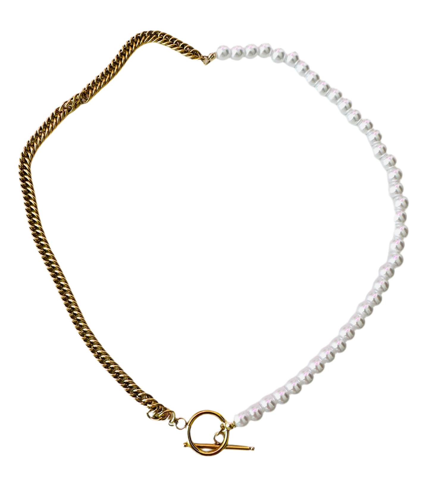 Collier en Acier et Perles